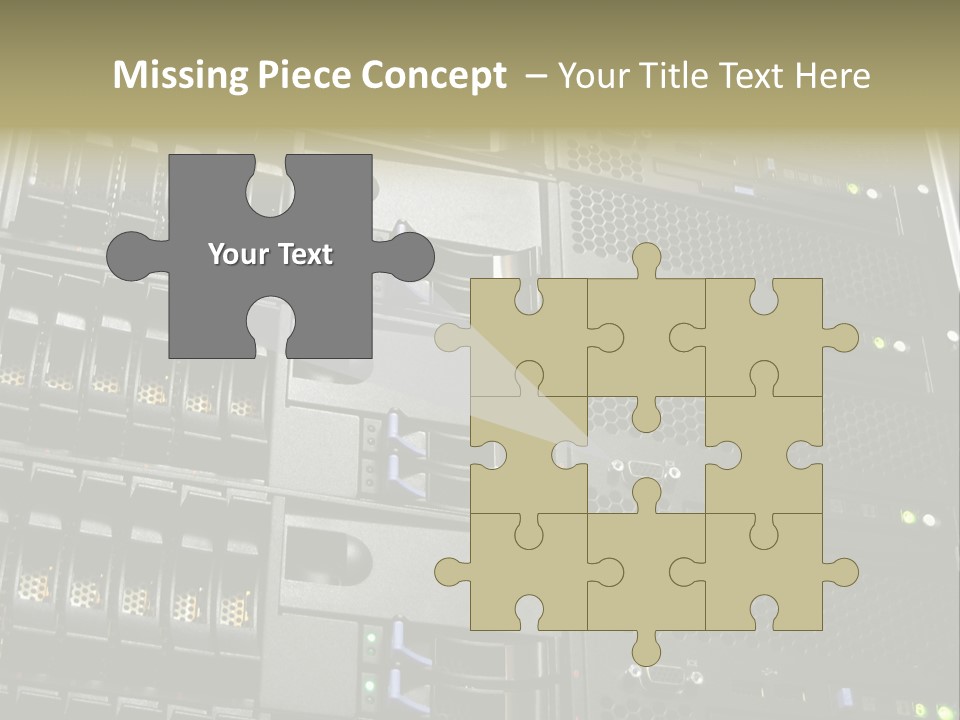 A Row Of Servers With The Words Name Of Presentation On Them PowerPoint Template