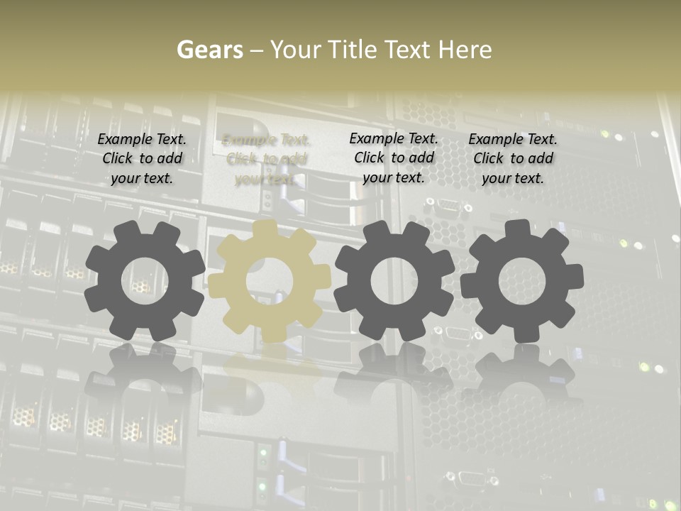 A Row Of Servers With The Words Name Of Presentation On Them PowerPoint Template