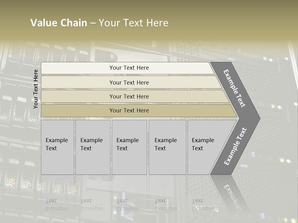 A Row Of Servers With The Words Name Of Presentation On Them PowerPoint Template