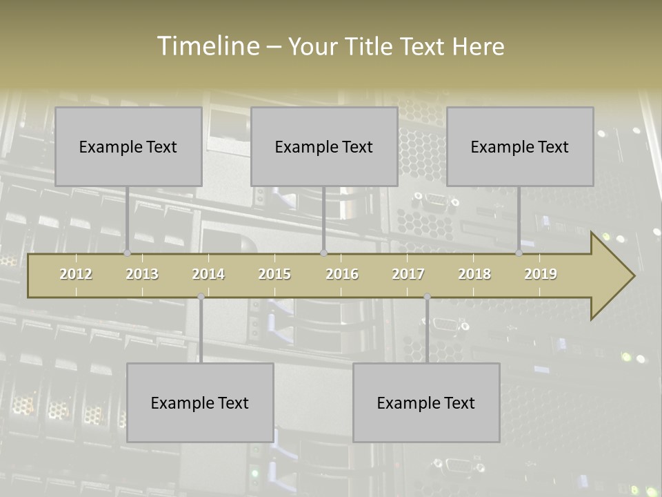 A Row Of Servers With The Words Name Of Presentation On Them PowerPoint Template