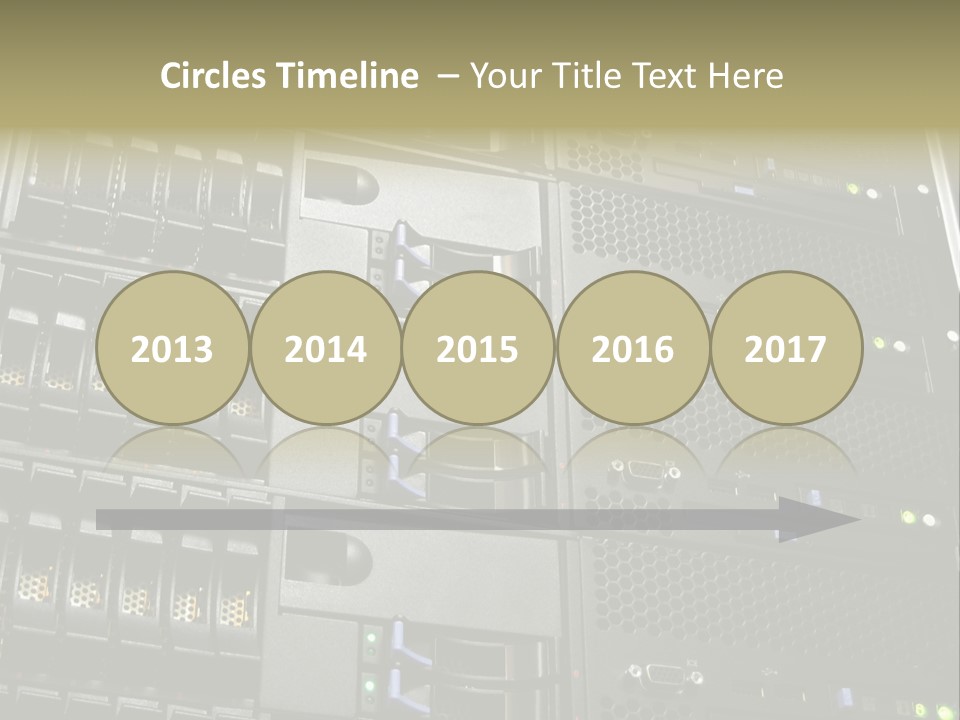 A Row Of Servers With The Words Name Of Presentation On Them PowerPoint Template