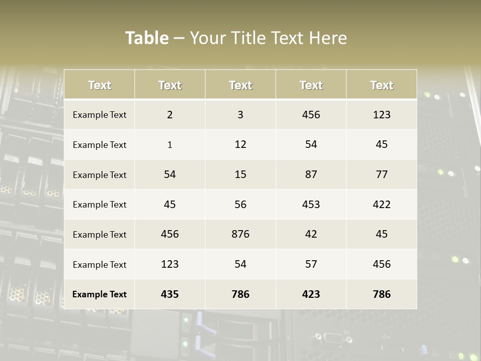 A Row Of Servers With The Words Name Of Presentation On Them PowerPoint Template
