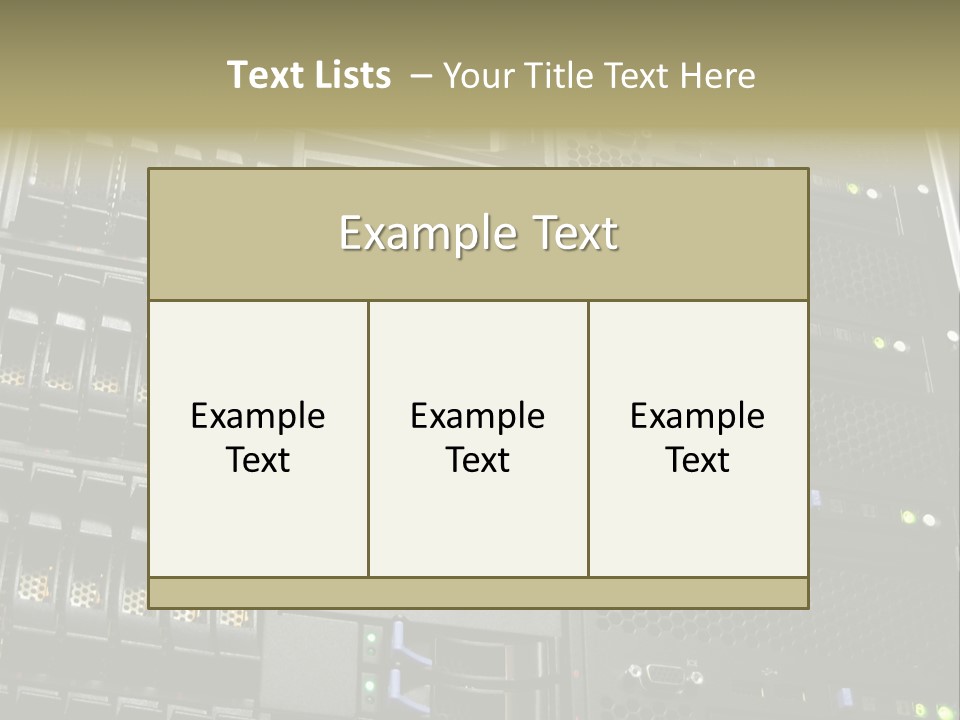 A Row Of Servers With The Words Name Of Presentation On Them PowerPoint Template