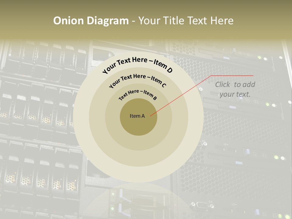 A Row Of Servers With The Words Name Of Presentation On Them PowerPoint Template