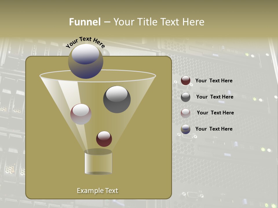 A Row Of Servers With The Words Name Of Presentation On Them PowerPoint Template