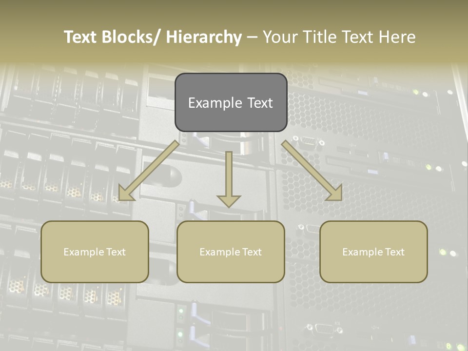 A Row Of Servers With The Words Name Of Presentation On Them PowerPoint Template