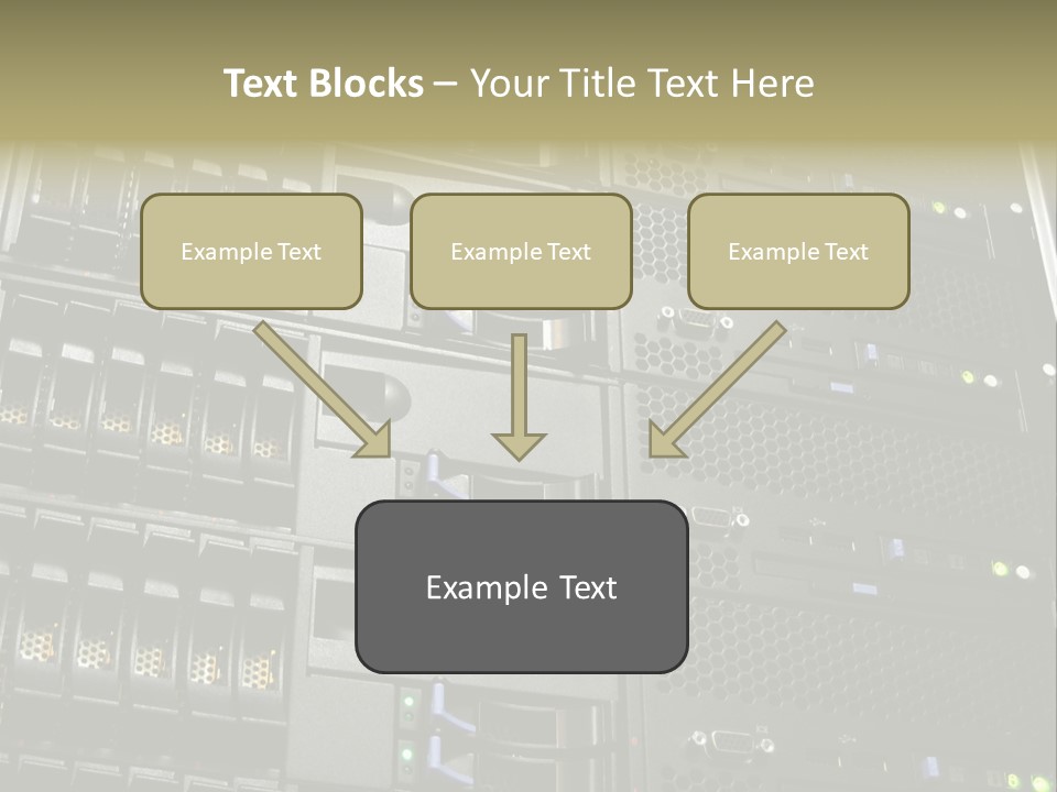 A Row Of Servers With The Words Name Of Presentation On Them PowerPoint Template