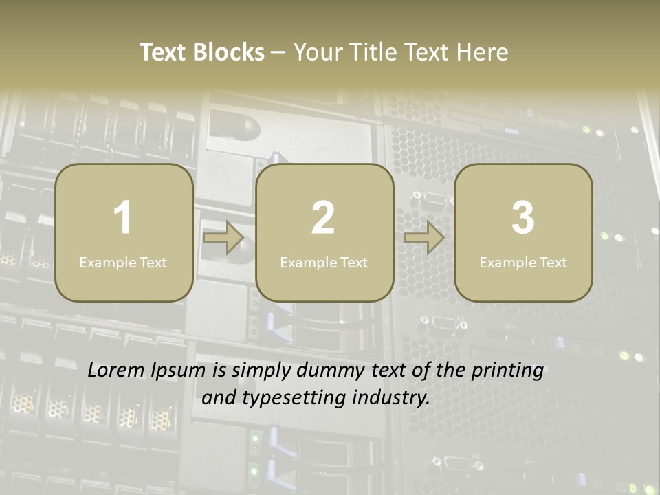 A Row Of Servers With The Words Name Of Presentation On Them PowerPoint Template