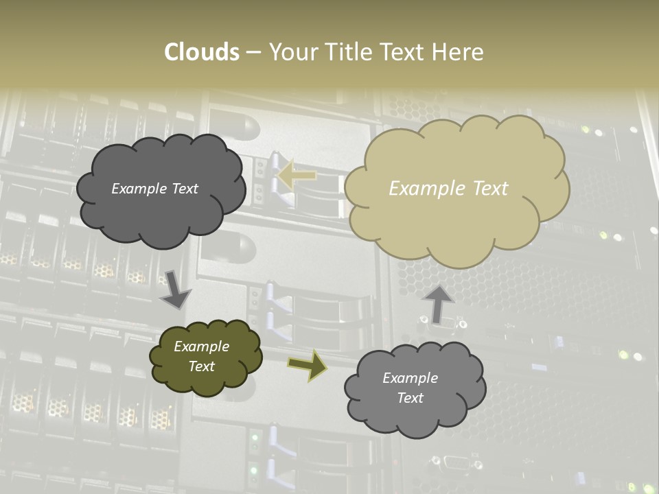 A Row Of Servers With The Words Name Of Presentation On Them PowerPoint Template