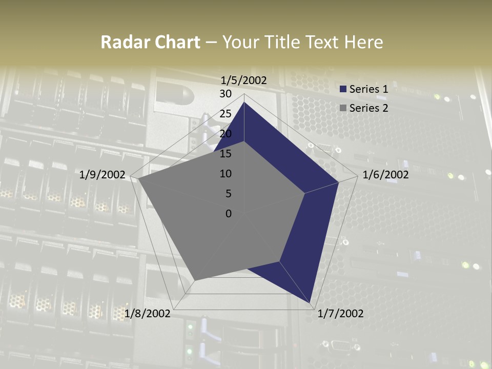 A Row Of Servers With The Words Name Of Presentation On Them PowerPoint Template