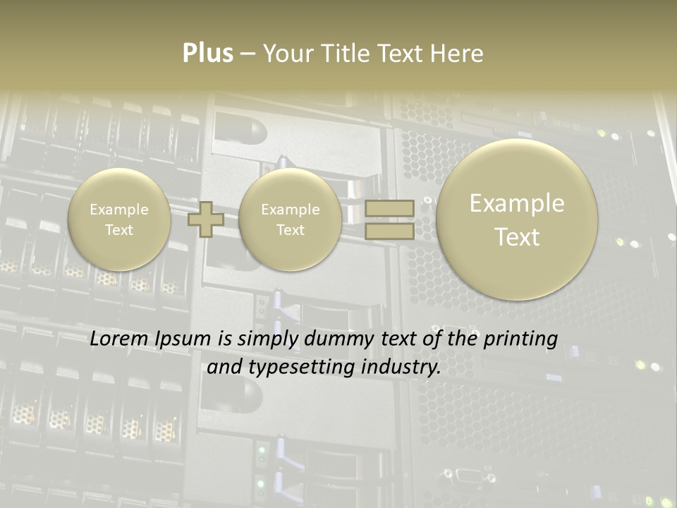 A Row Of Servers With The Words Name Of Presentation On Them PowerPoint Template