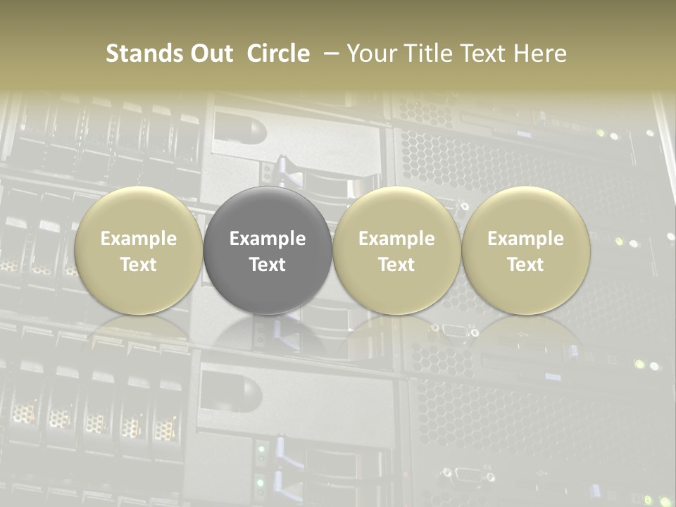 A Row Of Servers With The Words Name Of Presentation On Them PowerPoint Template