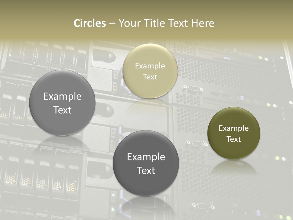A Row Of Servers With The Words Name Of Presentation On Them PowerPoint Template