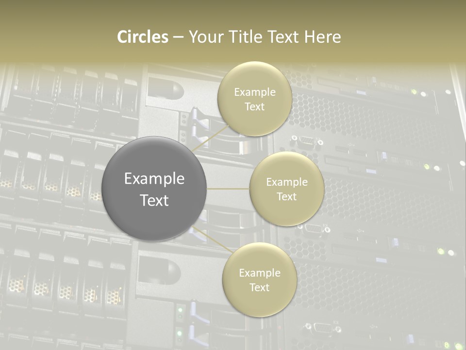 A Row Of Servers With The Words Name Of Presentation On Them PowerPoint Template