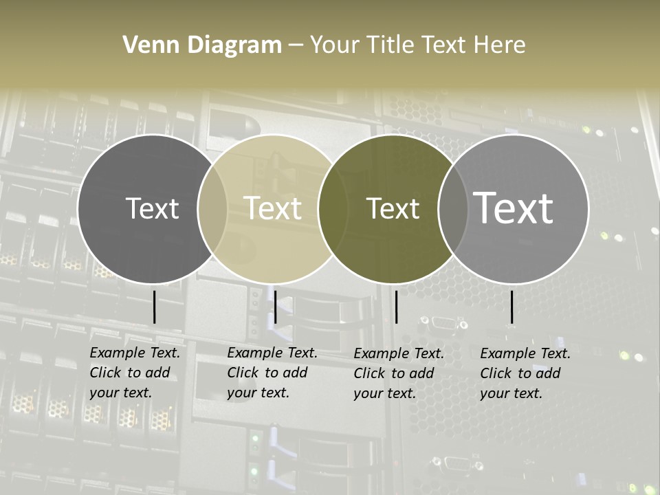 A Row Of Servers With The Words Name Of Presentation On Them PowerPoint Template