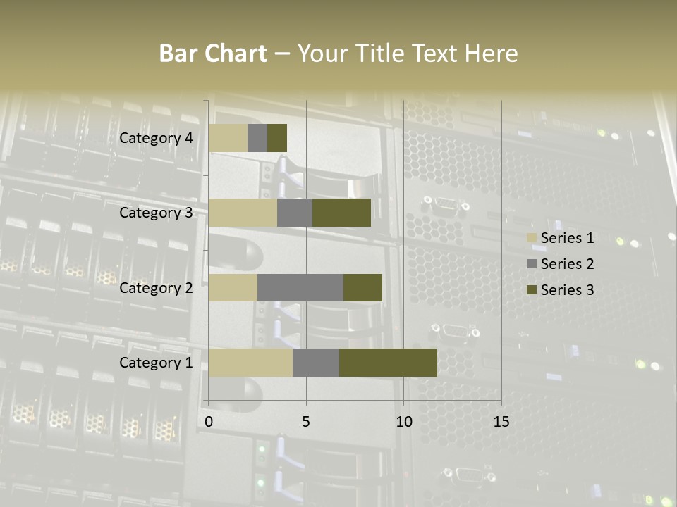 A Row Of Servers With The Words Name Of Presentation On Them PowerPoint Template
