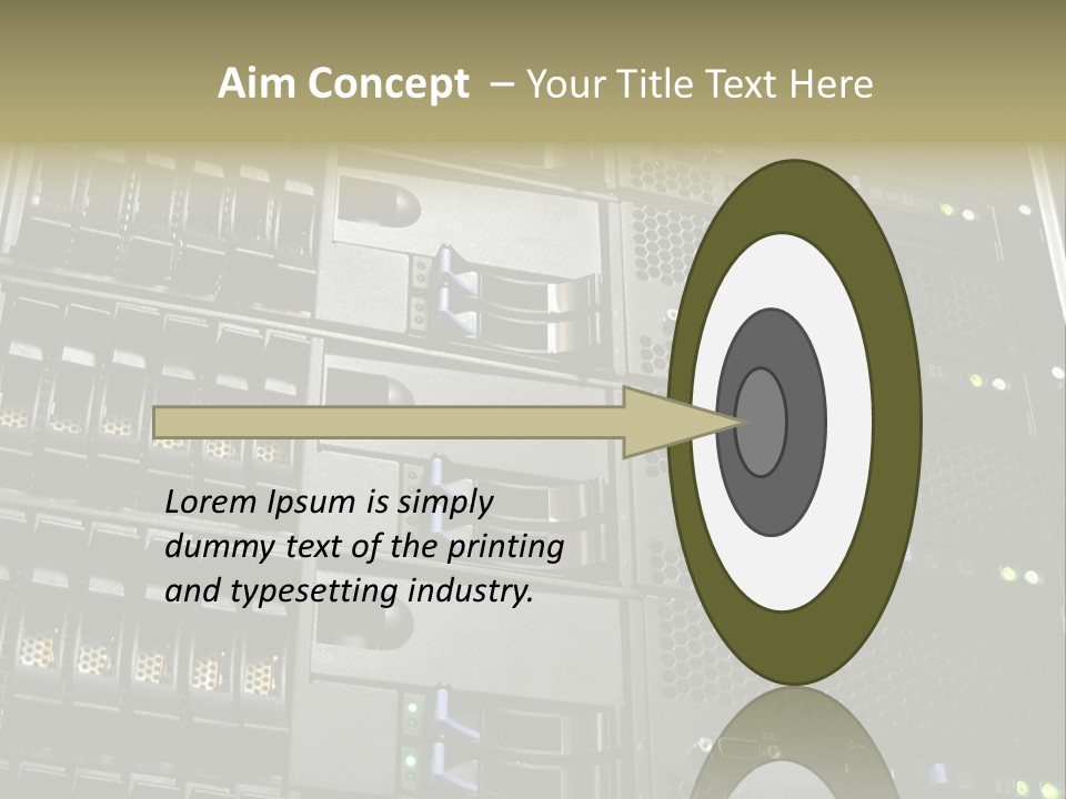 A Row Of Servers With The Words Name Of Presentation On Them PowerPoint Template