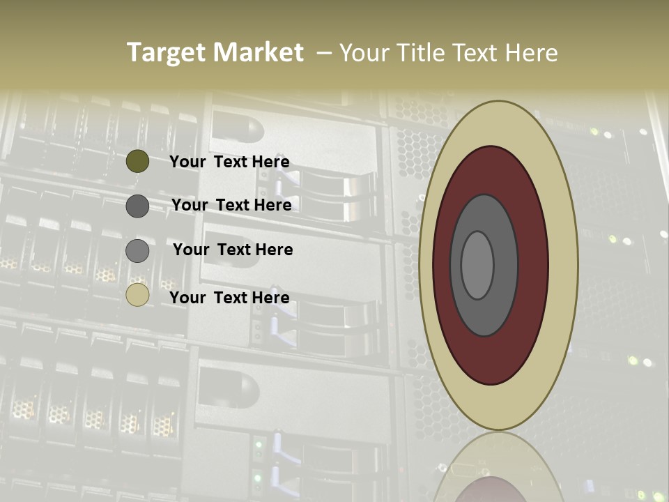 A Row Of Servers With The Words Name Of Presentation On Them PowerPoint Template