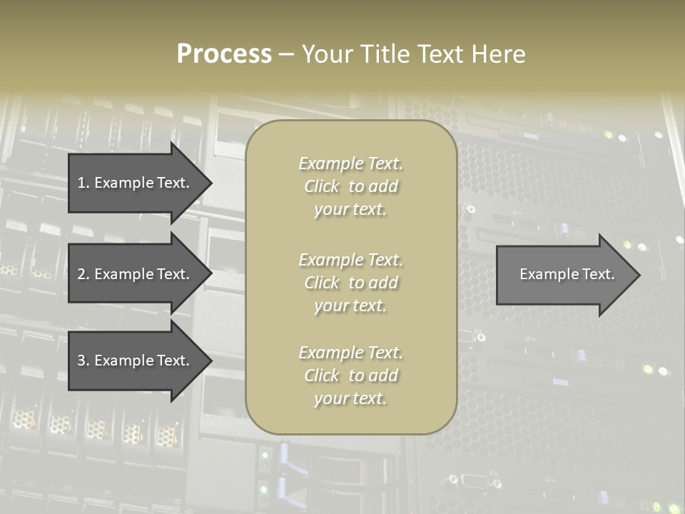 A Row Of Servers With The Words Name Of Presentation On Them PowerPoint Template