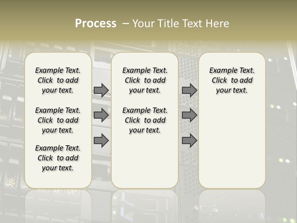 A Row Of Servers With The Words Name Of Presentation On Them PowerPoint Template