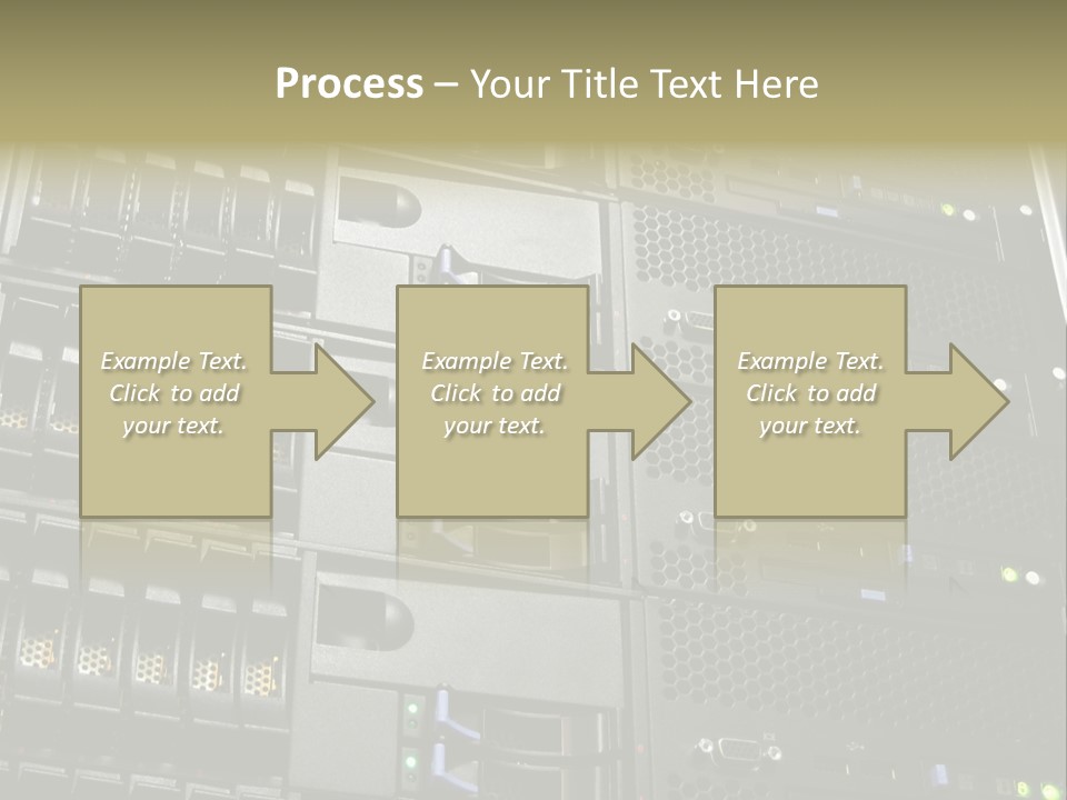 A Row Of Servers With The Words Name Of Presentation On Them PowerPoint Template