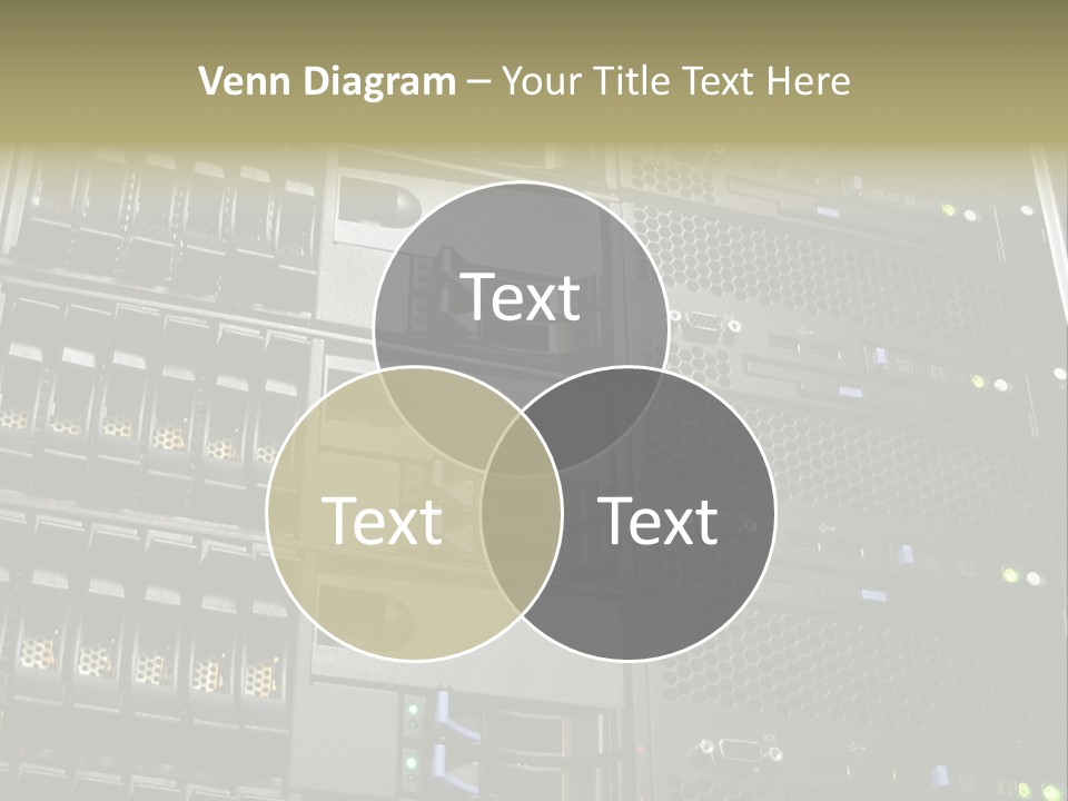 A Row Of Servers With The Words Name Of Presentation On Them PowerPoint Template