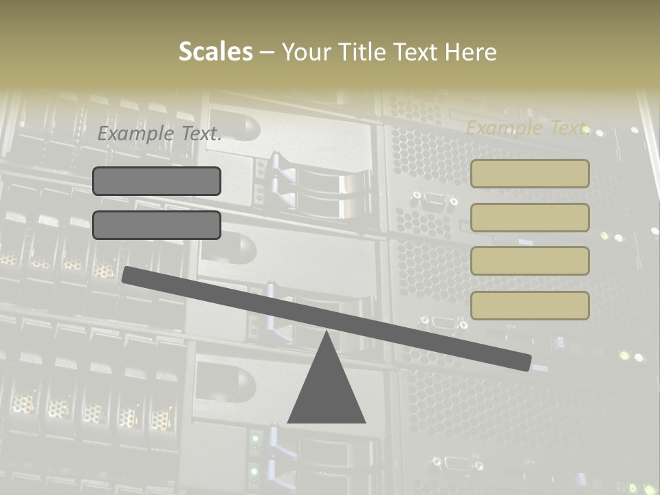 A Row Of Servers With The Words Name Of Presentation On Them PowerPoint Template