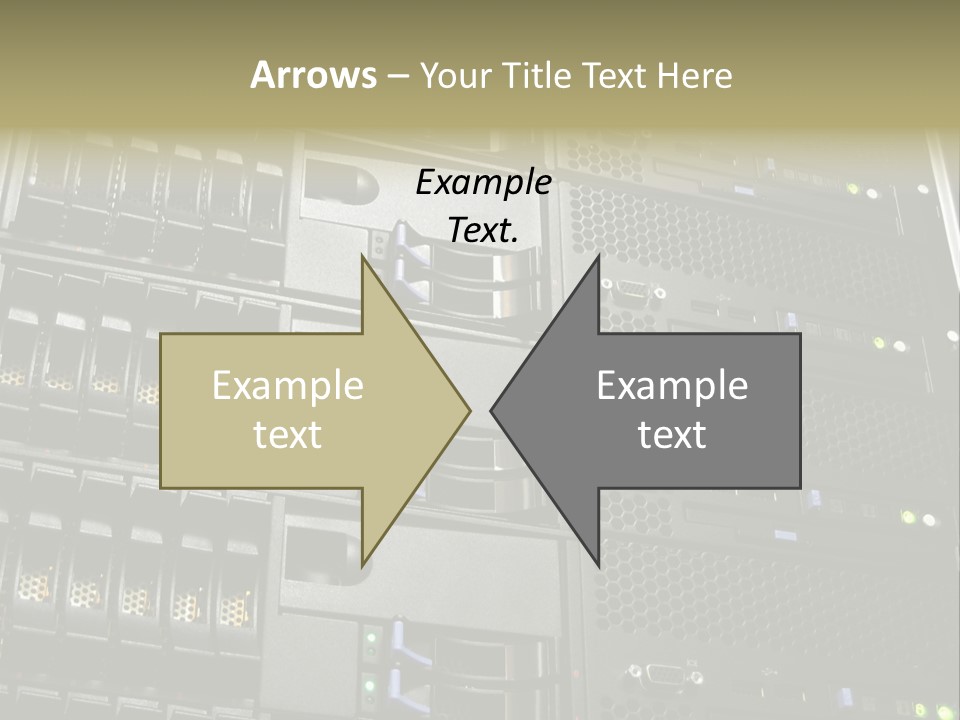 A Row Of Servers With The Words Name Of Presentation On Them PowerPoint Template