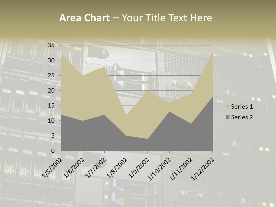 A Row Of Servers With The Words Name Of Presentation On Them PowerPoint Template