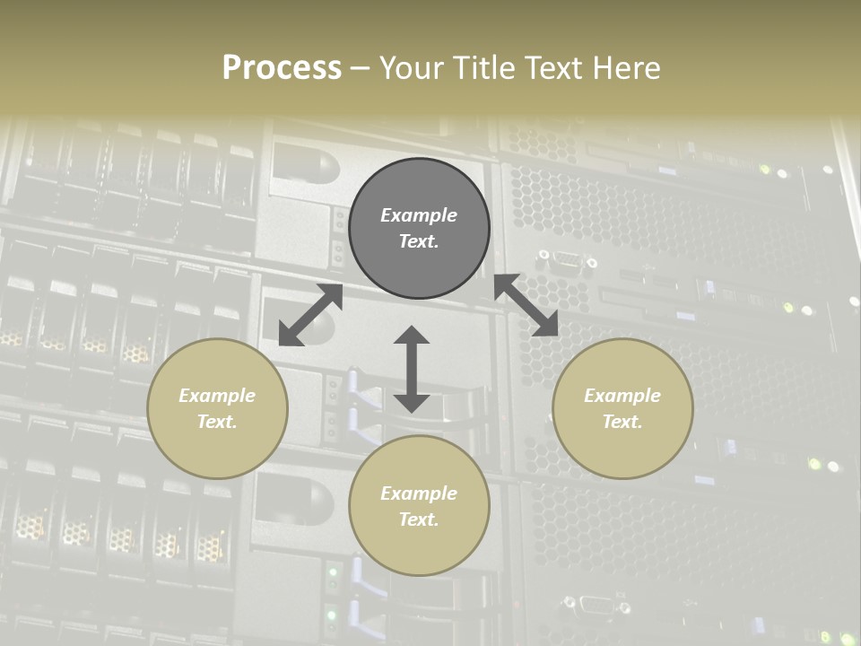 A Row Of Servers With The Words Name Of Presentation On Them PowerPoint Template