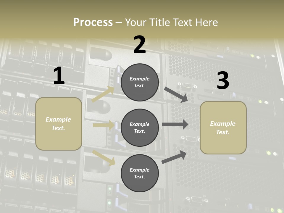 A Row Of Servers With The Words Name Of Presentation On Them PowerPoint Template