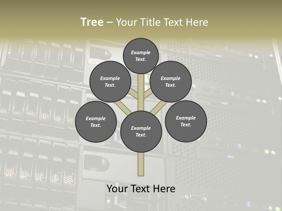 A Row Of Servers With The Words Name Of Presentation On Them PowerPoint Template