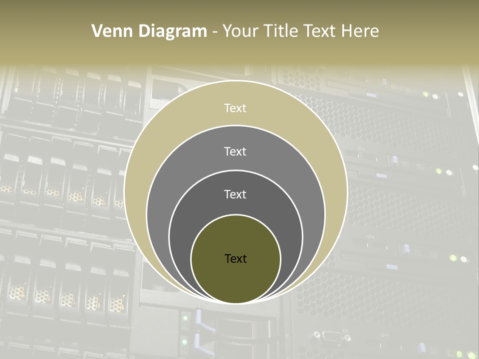 A Row Of Servers With The Words Name Of Presentation On Them PowerPoint Template