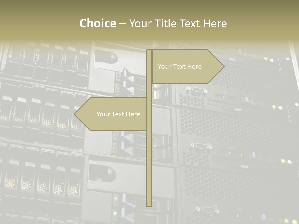 A Row Of Servers With The Words Name Of Presentation On Them PowerPoint Template