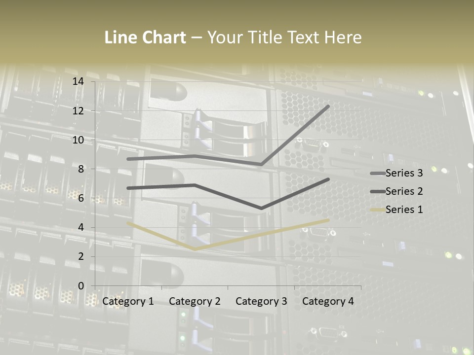 A Row Of Servers With The Words Name Of Presentation On Them PowerPoint Template