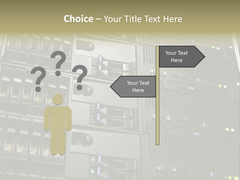 A Row Of Servers With The Words Name Of Presentation On Them PowerPoint Template