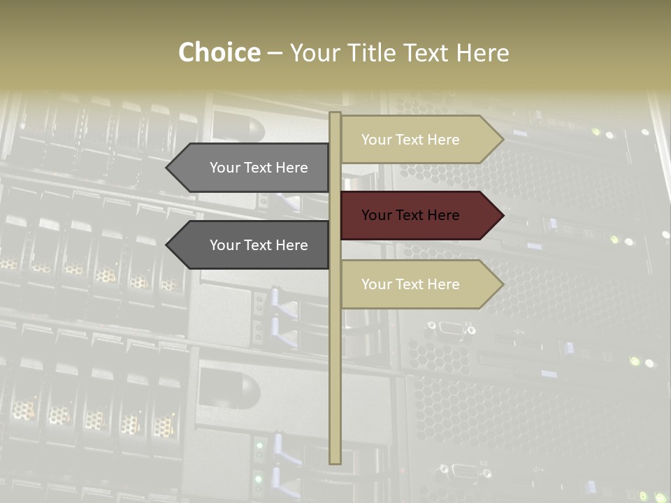 A Row Of Servers With The Words Name Of Presentation On Them PowerPoint Template
