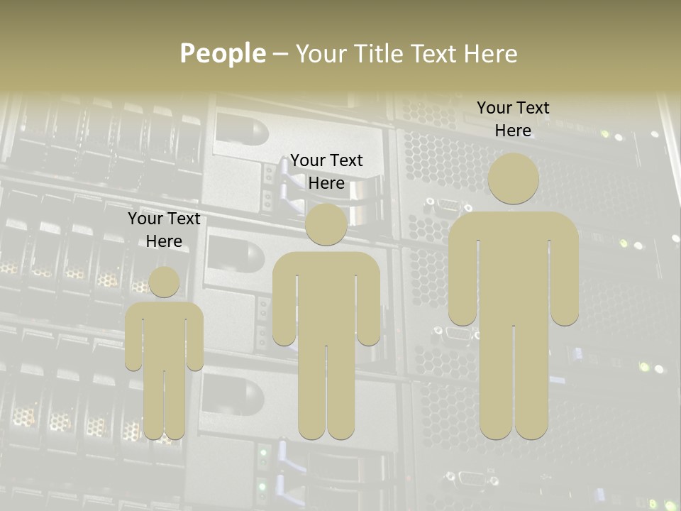 A Row Of Servers With The Words Name Of Presentation On Them PowerPoint Template