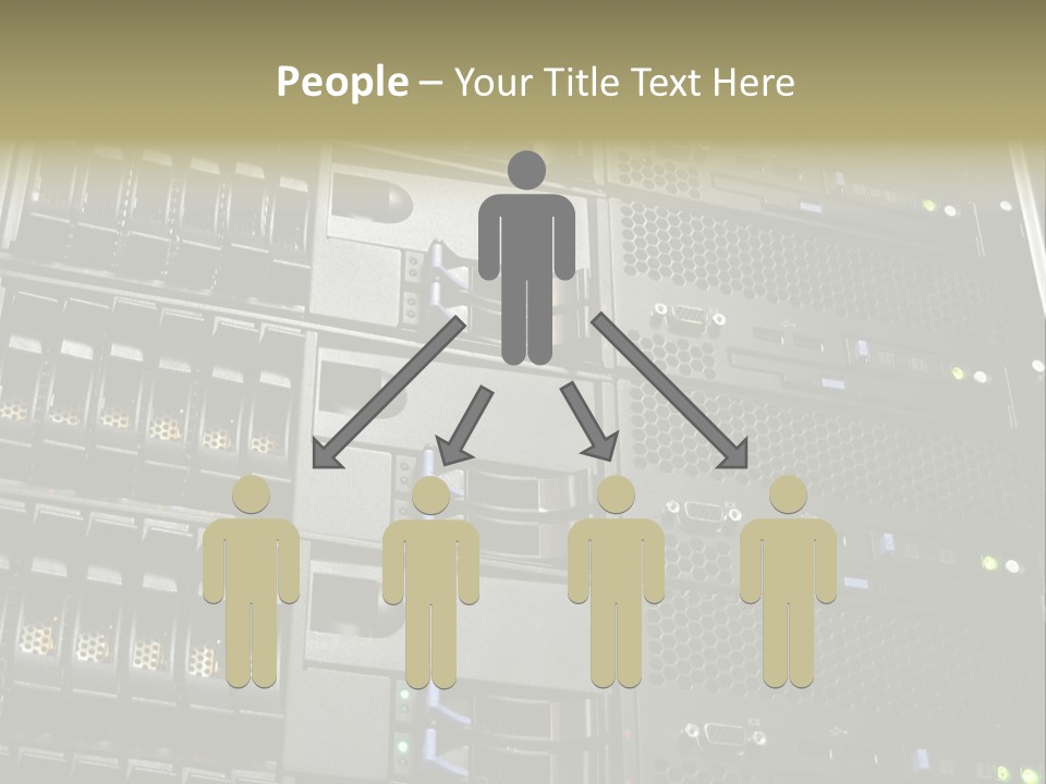 A Row Of Servers With The Words Name Of Presentation On Them PowerPoint Template