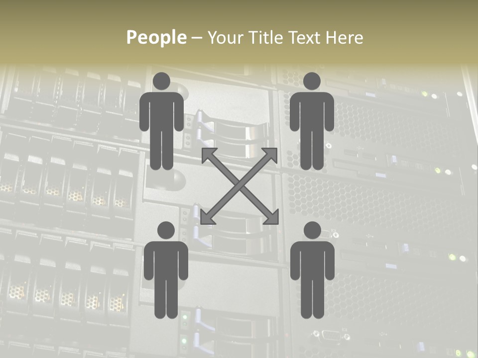 A Row Of Servers With The Words Name Of Presentation On Them PowerPoint Template