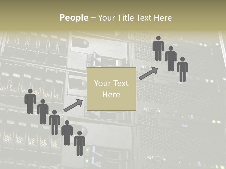 A Row Of Servers With The Words Name Of Presentation On Them PowerPoint Template