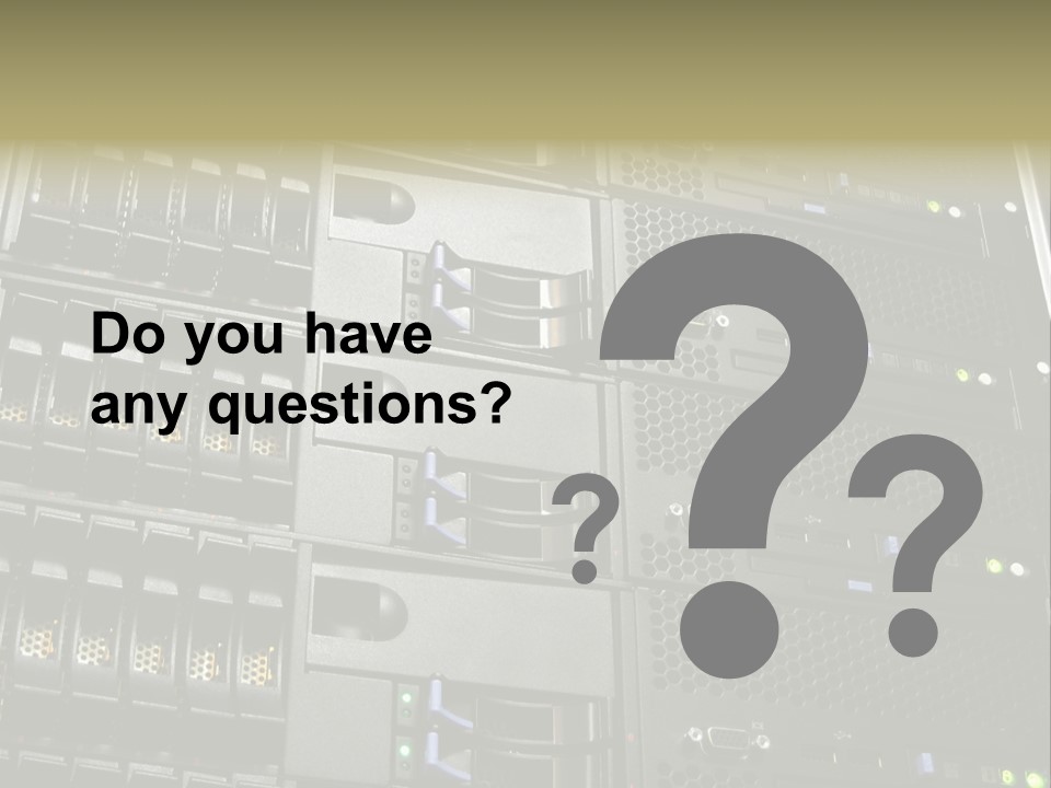 A Row Of Servers With The Words Name Of Presentation On Them PowerPoint Template