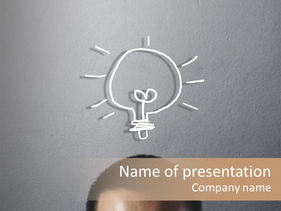 A Man With A Light Bulb Above His Head PowerPoint Template