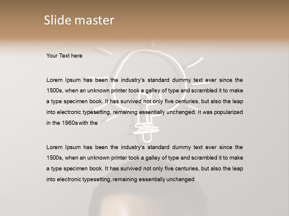 A Man With A Light Bulb Above His Head PowerPoint Template