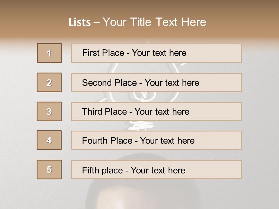 A Man With A Light Bulb Above His Head PowerPoint Template