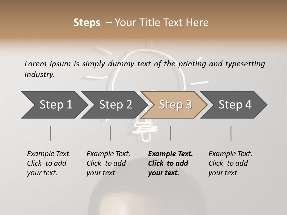 A Man With A Light Bulb Above His Head PowerPoint Template