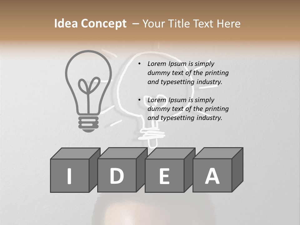 A Man With A Light Bulb Above His Head PowerPoint Template