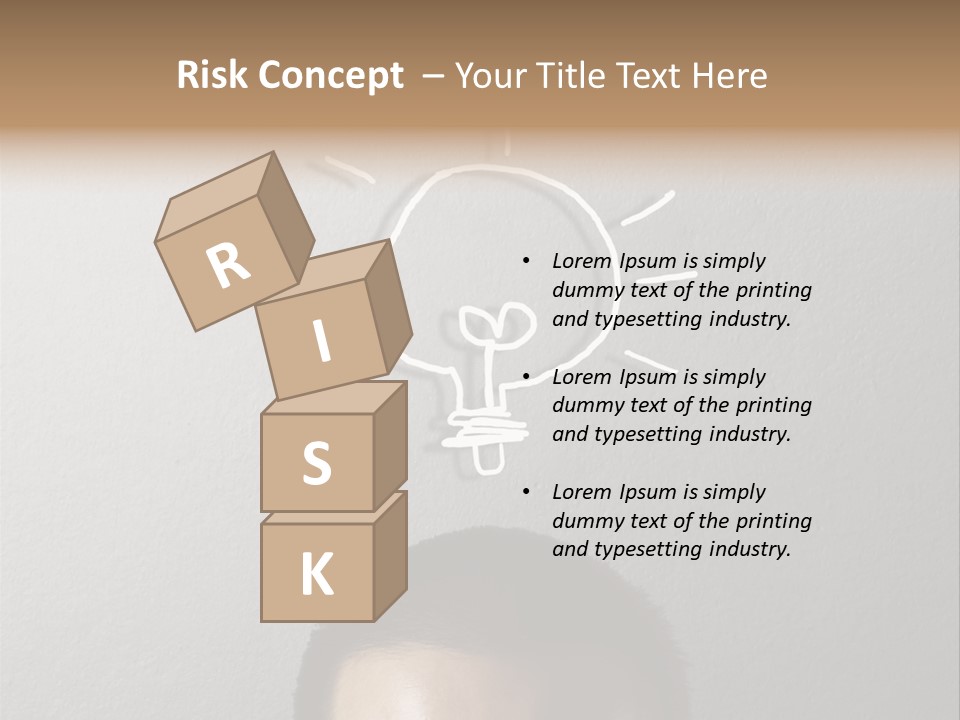 A Man With A Light Bulb Above His Head PowerPoint Template