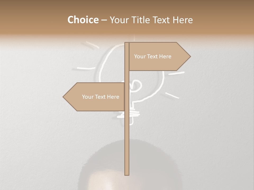 A Man With A Light Bulb Above His Head PowerPoint Template