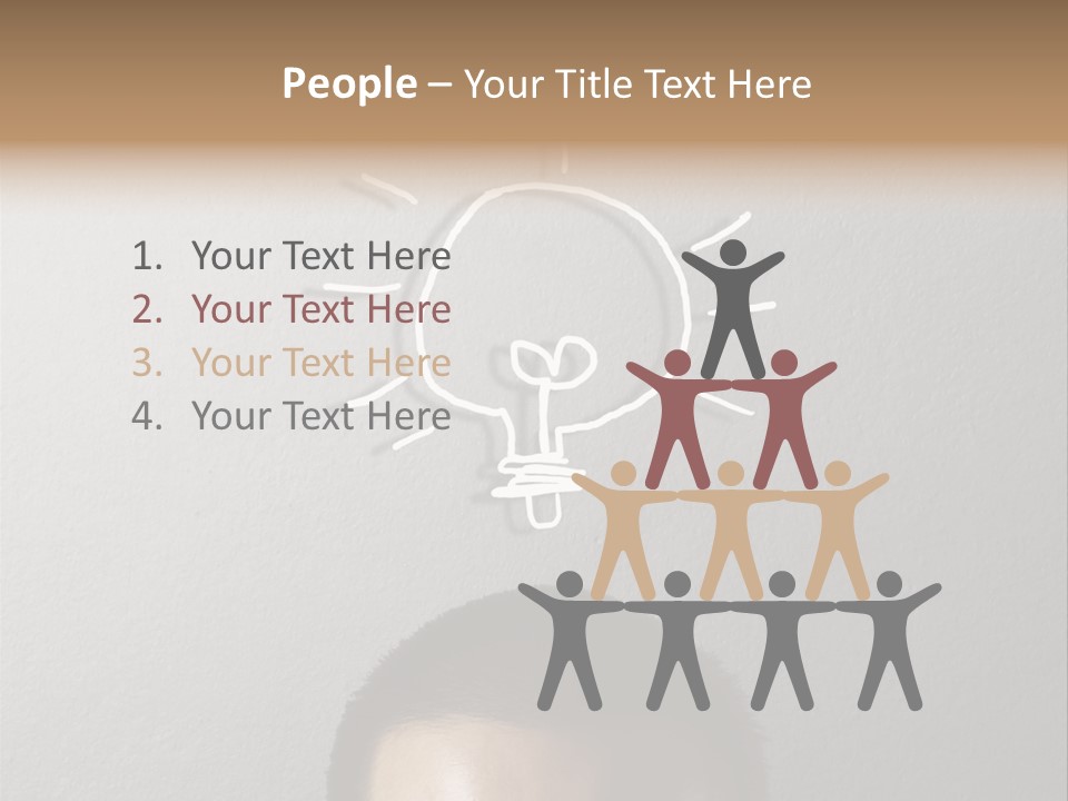 A Man With A Light Bulb Above His Head PowerPoint Template